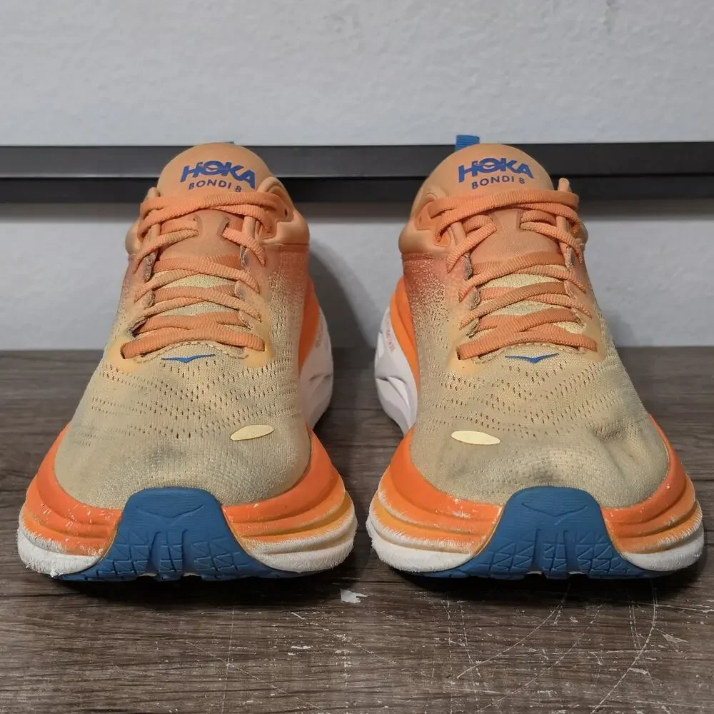 Hoka One One Bondi 8 Men's Athletic Running Shoes Sneakers Size 10.5 Orange